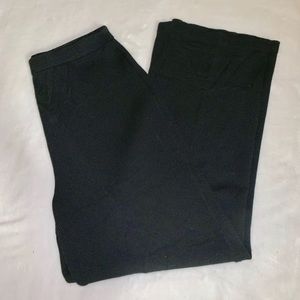 St. John Wide Leg Knit Pants, Black, Size 12